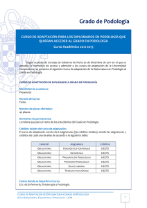 Grado de Podología - Universidad Complutense de Madrid