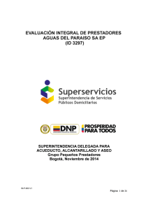 AGUAS DEL PARAISO SA ESP - Superintendencia de Servicios