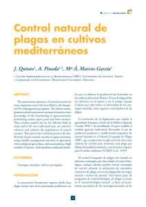 Control natural de plagas en cultivos mediterráneos