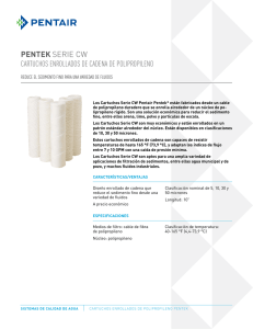 pentek serie cw cartuchos enrollados de cadena de polipropileno