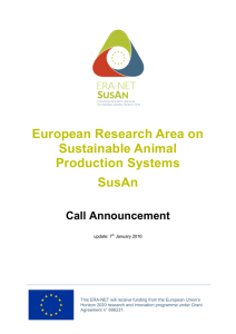 European Research Area on Sustainable Animal Production
