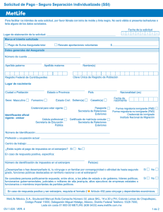 Solicitud de pago – Seguro de Separación Individualizado