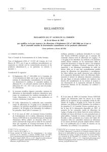 Reglamento (UE) N° 165/2010 de la Comisión, que