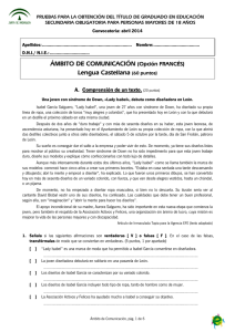 ÁMBITO DE COMUNICACIÓN Lengua Castellana