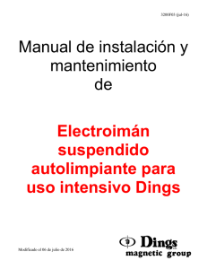 Manual de instalación y mantenimiento de Electroimán suspendido