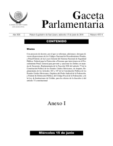 Anexo I - Gaceta Parlamentaria, Cámara de Diputados