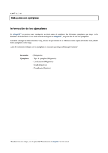 Trabajando con ejemplares Información de los ejemplares