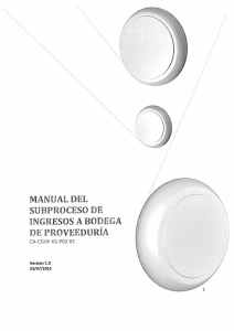 manual del subproceso de ingresos a bodega de proveeduría