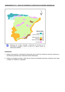 MAPA DE DOMINIOS CLIMÁTICOS DE ESPAÑA PENINSULAR