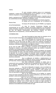 VISTO: El vac&iacute;o normativo existente acerca de la localizaci&oacute;n