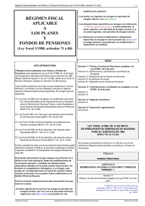 r&eacute;gimen fiscal aplicable a los planes y fondos de pensiones