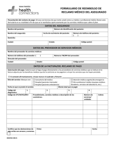formulario de reembolso de reclamo médico del asegurado
