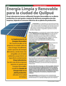 Energía Limpia y Renovable para la ciudad de Quilpué