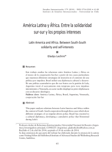 América Latina y África. Entre la solidaridad sur