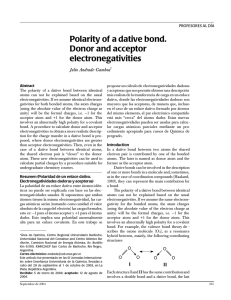 Polarity of a dative bond. Donor and acceptor electronegativities