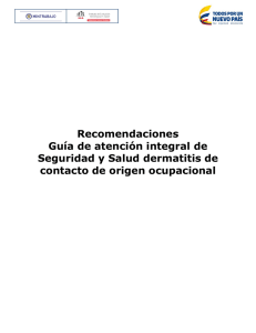 Recomendaciones Guía Dermatitis Contacto Ocupacional