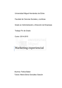 Marketing experiencial - Universidad Miguel Hernández