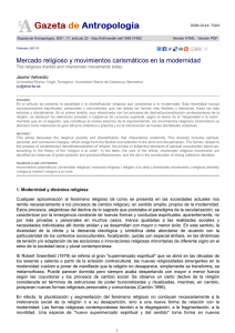 Mercado religioso y movimientos carismáticos en la modernidad