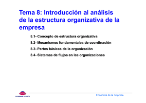 Tema 8: Introducción al análisis de la estructura organizativa de la