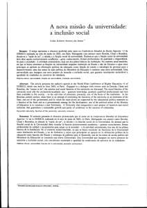 Page 1 A nova missão da universidade: a inclusão social Carlos