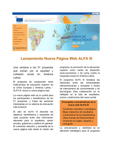 Lanzamiento Nueva Página Web ALFA III
