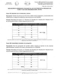 INDICADORES ELABORADOS CON BASE EN LOS FACTORES DE