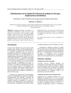 Substituciones en la unidad D-Galactosa de polímeros del agar