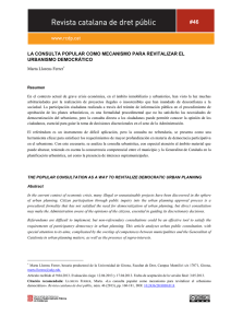 La consulta popular como mecanismo para revitalizar el urbanismo