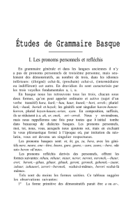 Etudes de grammaire basque: les pronoms personnels et