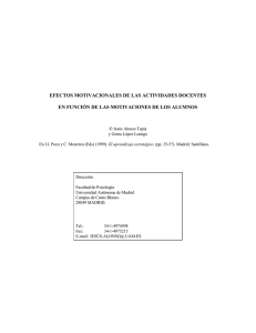 efectos m otivacionales de las actividades docentes en funciìn de