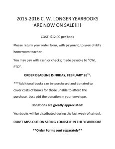 2015-2016 C. W. LONGER YEARBOOKS ARE NOW ON SALE!!!!