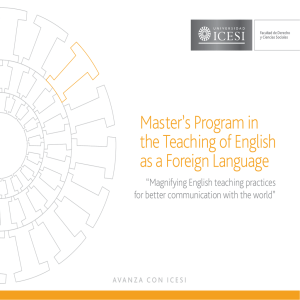 Master`s Program in the Teaching of English as a