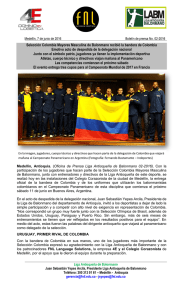 Selección Colombia Mayores Masculina de Balonmano recibió la