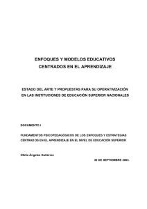 Enfoques y modelos educativos centrados en el aprendizaje