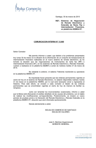 Santiago, 30 de marzo de 2015 REF.: Sistemas de Negociación de