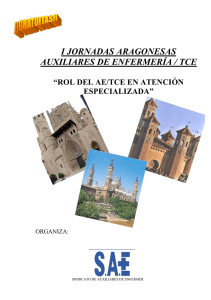 I Jornadas Aragonesas Auxiliares de Enfermería/TCE “Rol del AE