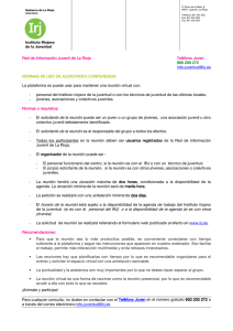 solicitante de la reunión duración m áxim a de dos horas antelación