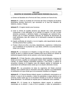 LEY 4.767 REGISTRO DE DEUDORES ALIMENTARIOS MOROSOS