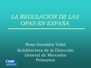 La Regulación de las OPAS en España