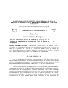 Decreto Gubernativo N&uacute;mero 7, mediante el cual se crea el Instituto