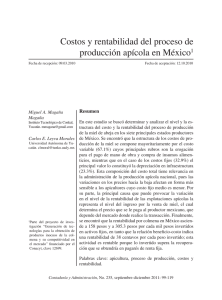 Costos y rentabilidad del proceso de producción apícola en México1