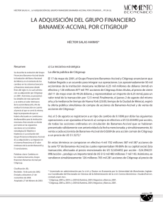 La adquisición del grupo financiero BANAMEX - E-journal
