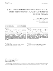 ¿César Contra PomPeyo? nuevos hallazgos Para el estudio de la