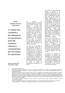 La relación entre crecimiento y diversificación de las exportaciones