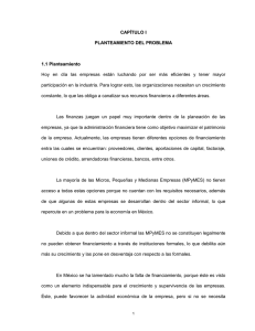 CAPÍTULO I PLANTEAMIENTO DEL PROBLEMA 1.1 Planteamiento