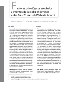 Factores psicológicos asociados a intentos de suicidio en jóvenes