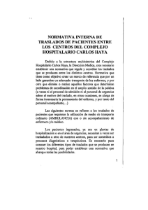 NORMATIVA INTERNA DE TRASLADOS DE PACIENTES ENTRE