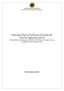 Guía para Fijar la Tarifa por Concepto de Tasa de Vigilancia (2013)