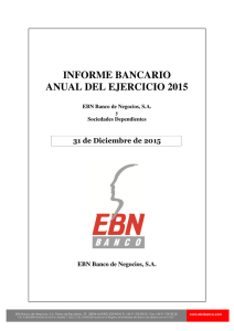 Informe anual 2015 de la entidad EBN BANCO