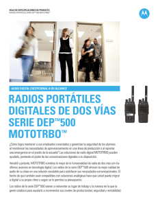 radios port&aacute;tiles digitales de dos v&iacute;as serie dep&trade;500 mototrbo